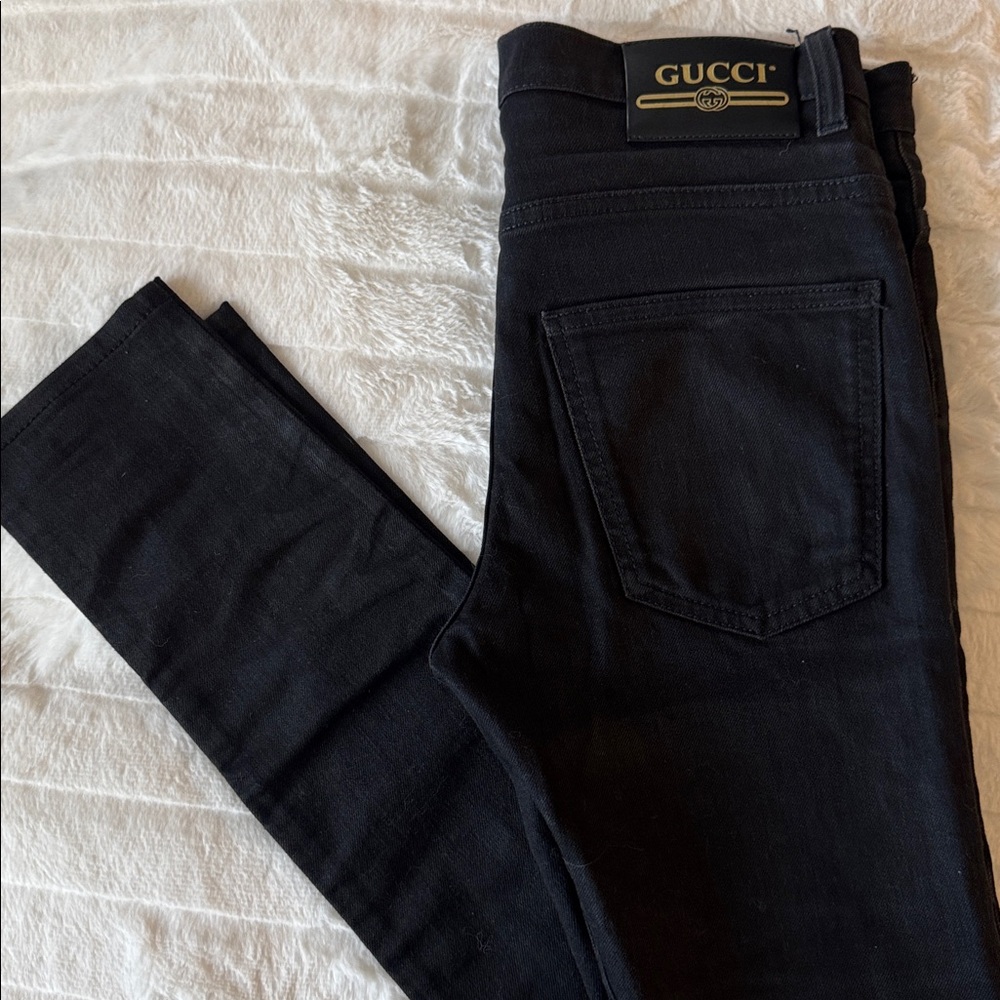 Gucci 5-Pocket Washed Denim
Ultra Skinny Jeans